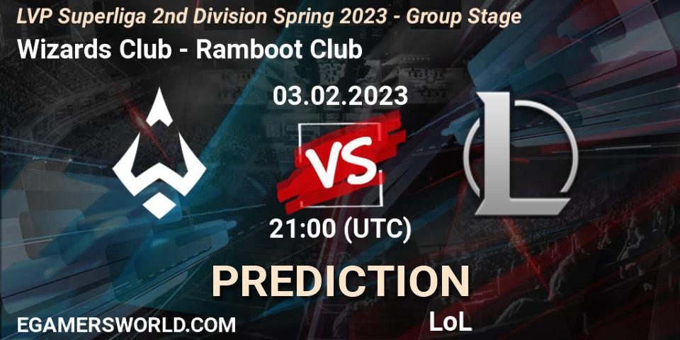 Wizards Club vs Ramboot Club: Match Prediction. 03.02.2023 at 21:00, LoL, LVP Superliga 2nd Division Spring 2023 - Group Stage