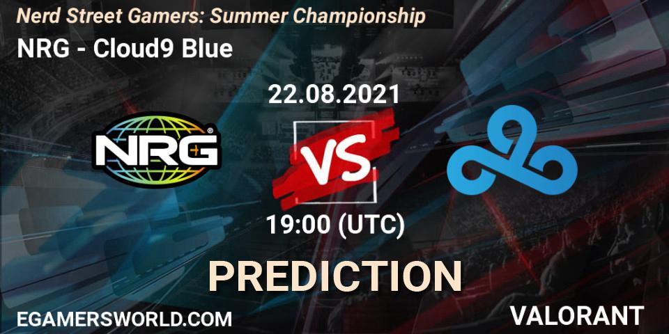 NRG vs Cloud9 Blue: Match Prediction. 22.08.21, VALORANT, Nerd Street Gamers: Summer Championship