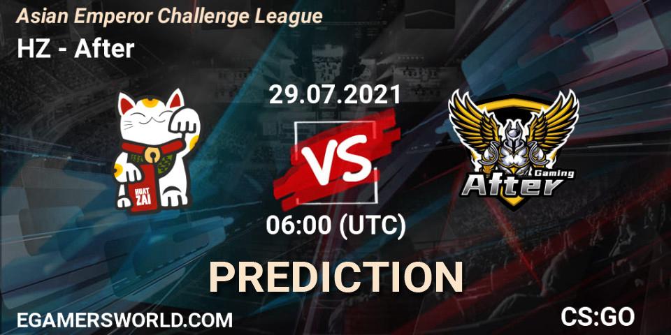 HZ vs After: Match Prediction. 29.07.21, CS2 (CS:GO), Asian Emperor Challenge League