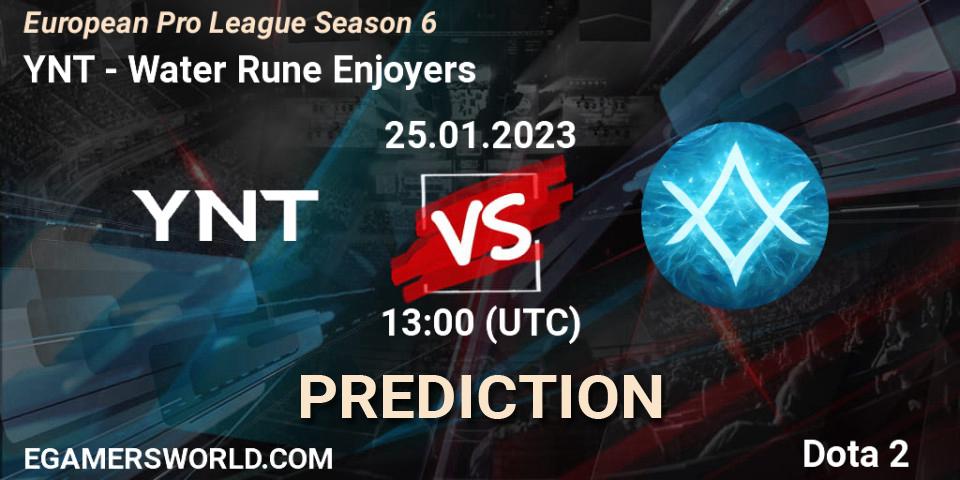 YNT vs Water Rune Enjoyers: Match Prediction. 25.01.23, Dota 2, European Pro League Season 6