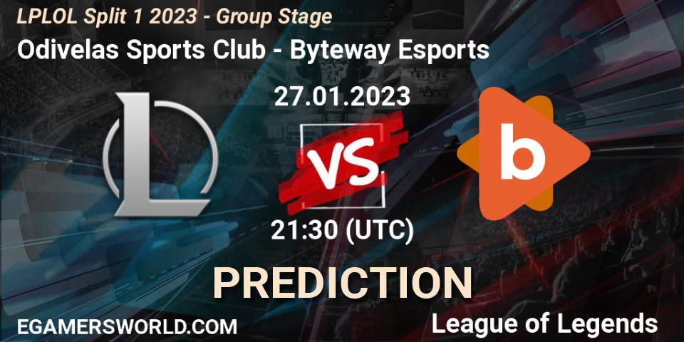 Odivelas Sports Club vs Byteway Esports: Match Prediction. 27.01.23, LoL, LPLOL Split 1 2023 - Group Stage