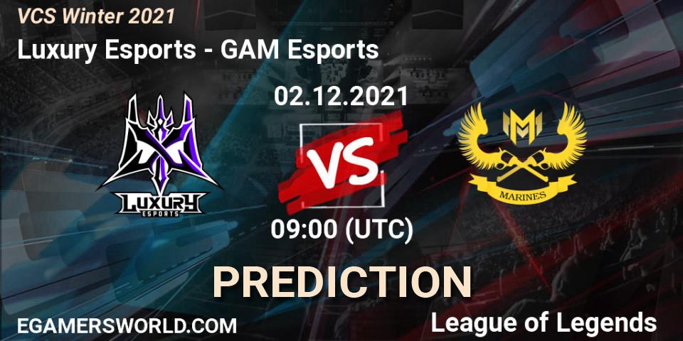 Luxury Esports vs GAM Esports: Match Prediction. 02.12.2021 at 09:00, LoL, VCS Winter 2021