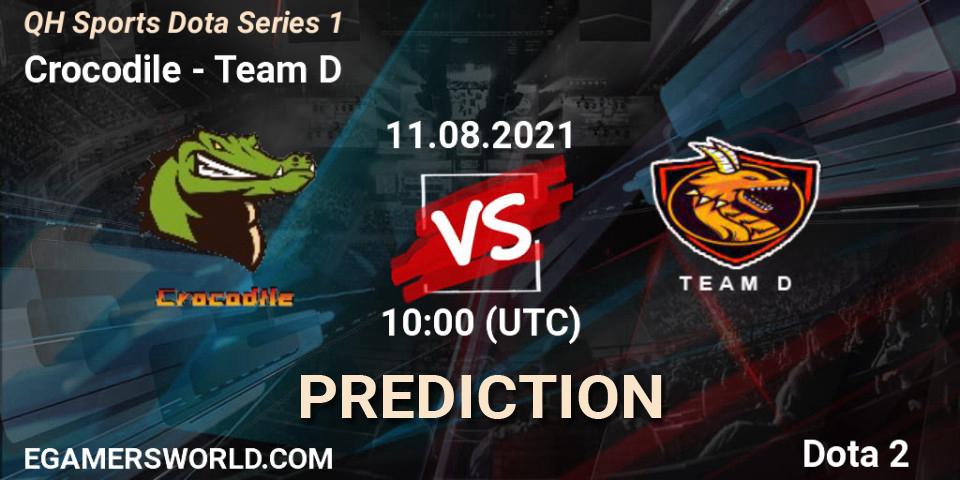 Crocodile vs Team D: Match Prediction. 11.08.2021 at 10:25, Dota 2, QH Sports Dota Series 1