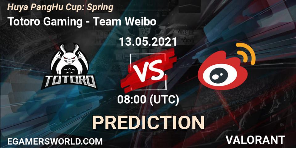 Totoro Gaming vs Team Weibo: Match Prediction. 13.05.2021 at 08:00, VALORANT, Huya PangHu Cup: Spring