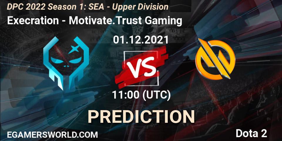 Execration vs Motivate.Trust Gaming: Match Prediction. 01.12.2021 at 11:05, Dota 2, DPC 2022 Season 1: SEA - Upper Division