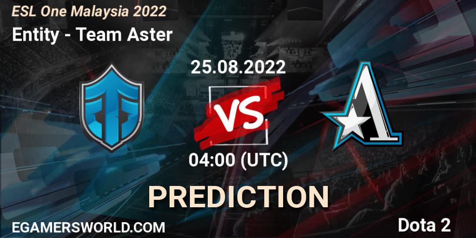 Entity vs Team Aster: Match Prediction. 25.08.22, Dota 2, ESL One Malaysia 2022