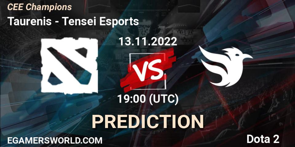 Taurenis vs Tensei Esports: Match Prediction. 13.11.2022 at 19:00, Dota 2, CEE Champions