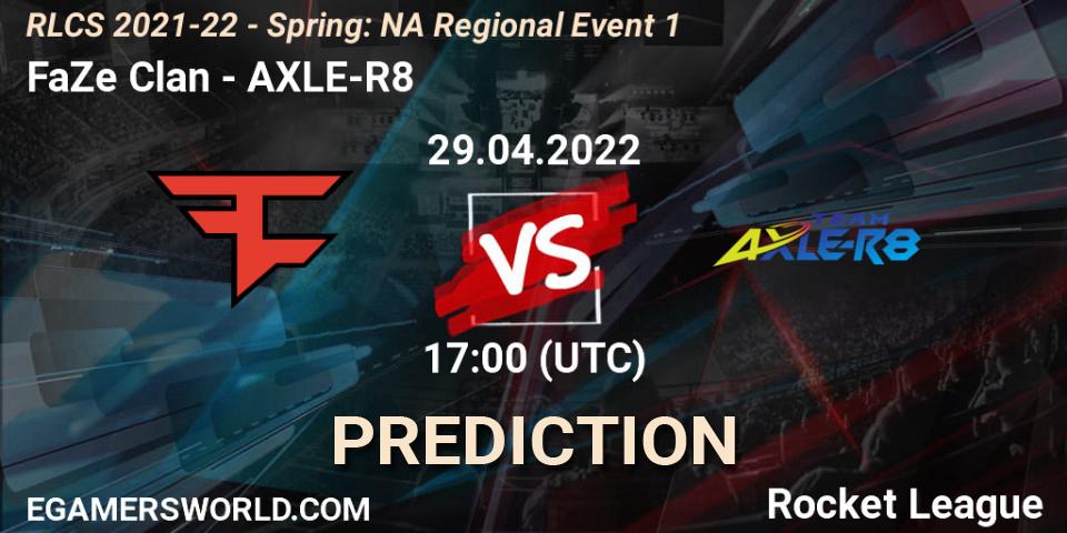 FaZe Clan vs AXLE-R8: Match Prediction. 29.04.22, Rocket League, RLCS 2021-22 - Spring: NA Regional Event 1