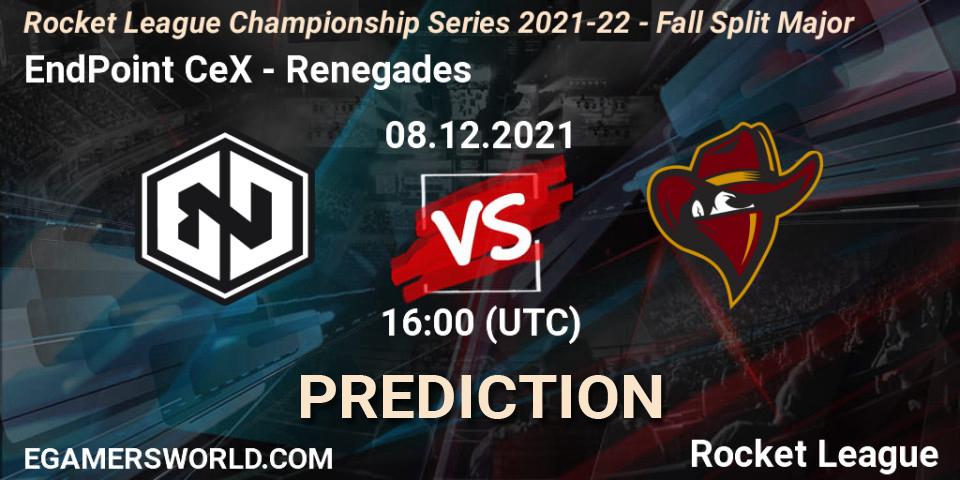 EndPoint CeX vs Renegades: Match Prediction. 08.12.2021 at 18:00, Rocket League, RLCS 2021-22 - Fall Split Major
