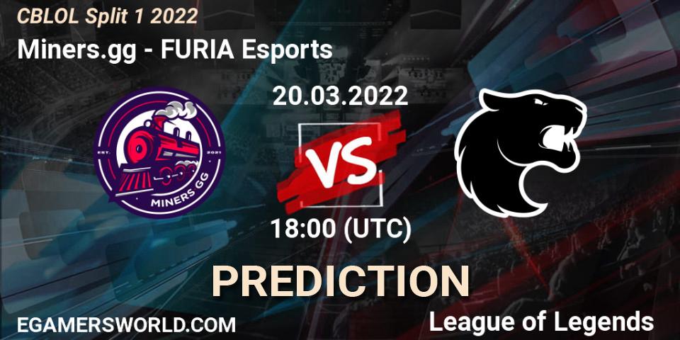 Miners.gg vs FURIA Esports: Match Prediction. 20.03.2022 at 18:00, LoL, CBLOL Split 1 2022