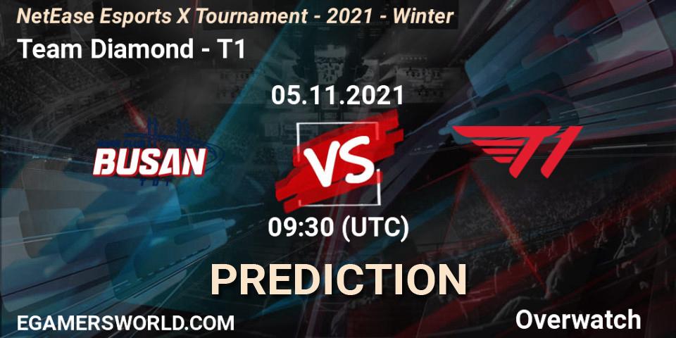 Team Diamond vs T1: Match Prediction. 05.11.2021 at 10:00, Overwatch, NetEase Esports X Tournament - 2021 - Winter