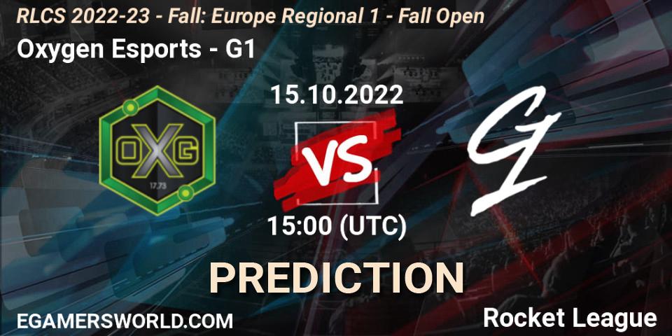 Oxygen Esports vs G1: Match Prediction. 15.10.2022 at 15:00, Rocket League, RLCS 2022-23 - Fall: Europe Regional 1 - Fall Open