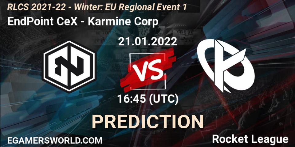 EndPoint CeX vs Karmine Corp: Match Prediction. 21.01.2022 at 16:45, Rocket League, RLCS 2021-22 - Winter: EU Regional Event 1