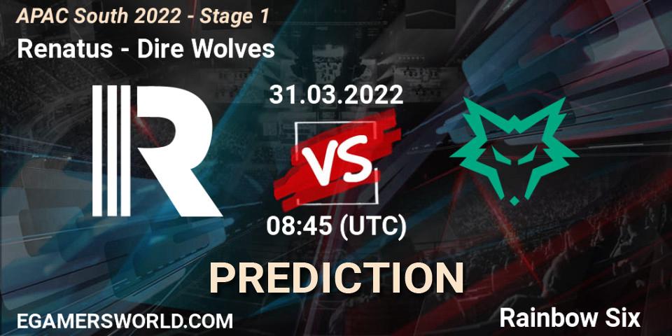 Renatus vs Dire Wolves: Match Prediction. 31.03.2022 at 08:45, Rainbow Six, APAC South 2022 - Stage 1