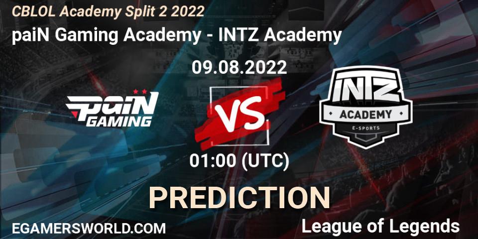 paiN Gaming Academy vs INTZ Academy: Match Prediction. 09.08.2022 at 01:00, LoL, CBLOL Academy Split 2 2022