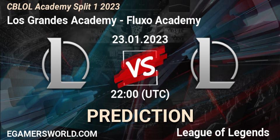 Los Grandes Academy vs Fluxo Academy: Match Prediction. 23.01.2023 at 22:00, LoL, CBLOL Academy Split 1 2023