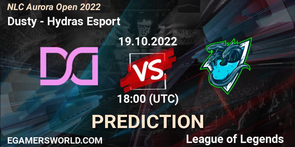 Dusty vs Hydras Esport: Match Prediction. 19.10.2022 at 18:00, LoL, NLC Aurora Open 2022