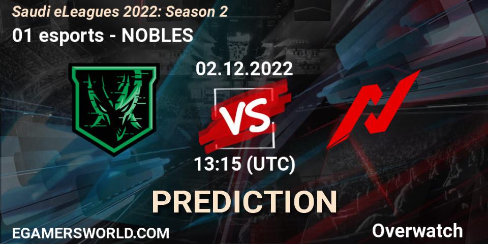 01 esports vs NOBLES: Match Prediction. 02.12.22, Overwatch, Saudi eLeagues 2022: Season 2