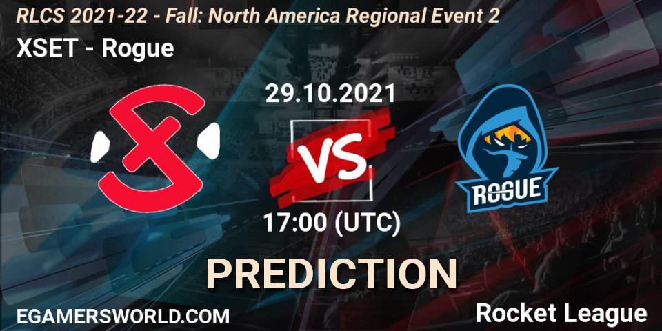 XSET vs Rogue: Match Prediction. 29.10.2021 at 17:00, Rocket League, RLCS 2021-22 - Fall: North America Regional Event 2