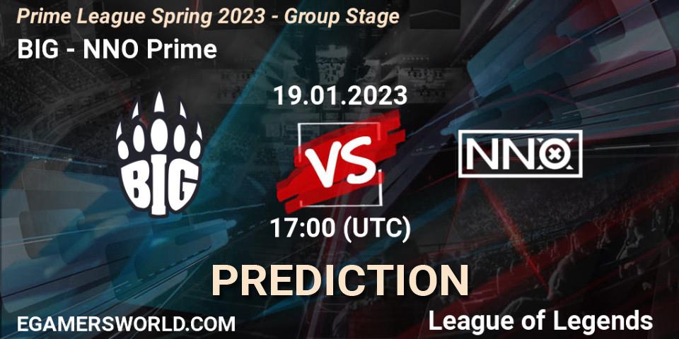 BIG vs NNO Prime: Match Prediction. 19.01.2023 at 20:00, LoL, Prime League Spring 2023 - Group Stage