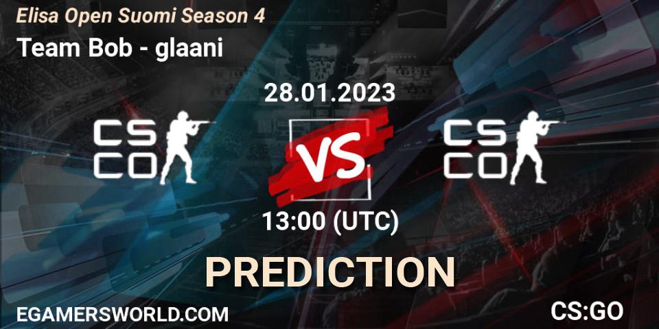 Team Bob vs glaani: Match Prediction. 28.01.23, CS2 (CS:GO), Elisa Open Suomi Season 4