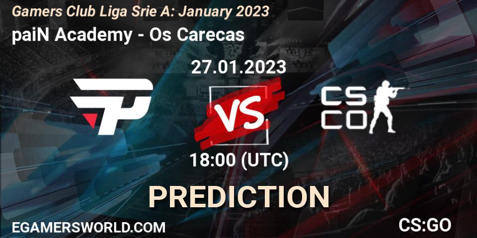 paiN Academy vs Os Carecas: Match Prediction. 27.01.23, CS2 (CS:GO), Gamers Club Liga Série A: January 2023