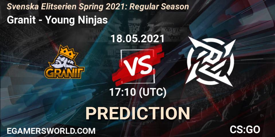 Granit vs Young Ninjas: Match Prediction. 18.05.21, CS2 (CS:GO), Svenska Elitserien Spring 2021: Regular Season