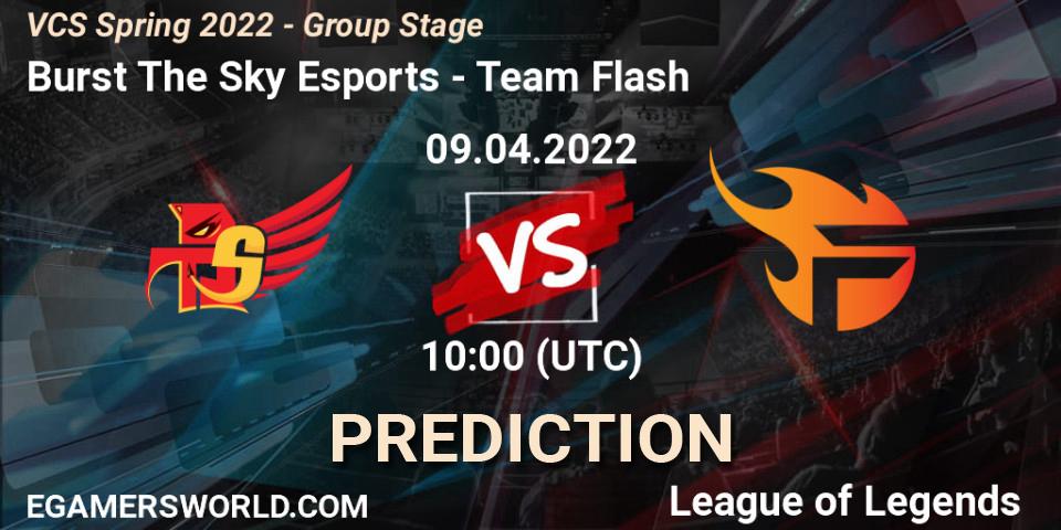 Burst The Sky Esports vs Team Flash: Match Prediction. 08.04.2022 at 10:10, LoL, VCS Spring 2022 - Group Stage 