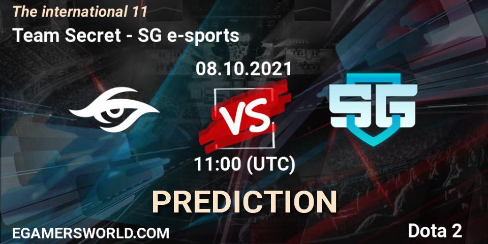 Team Secret vs SG e-sports: Match Prediction. 08.10.2021 at 12:23, Dota 2, The Internationa 2021