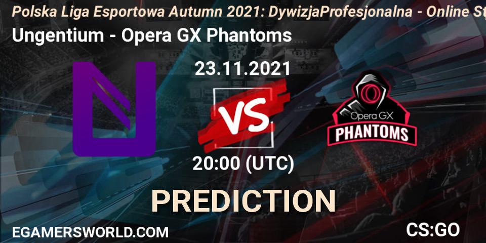 Ungentium vs Opera GX Phantoms: Match Prediction. 23.11.2021 at 20:00, Counter-Strike (CS2), Polska Liga Esportowa Autumn 2021: Dywizja Profesjonalna - Online Stage