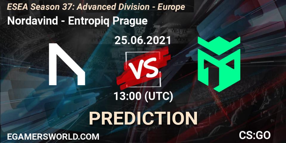 Nordavind vs Entropiq Prague: Match Prediction. 25.06.21, CS2 (CS:GO), ESEA Season 37: Advanced Division - Europe