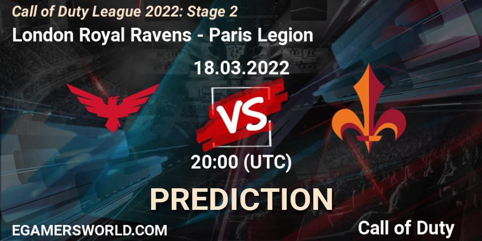 London Royal Ravens vs Paris Legion: Match Prediction. 18.03.22, Call of Duty, Call of Duty League 2022: Stage 2