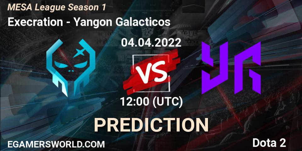 Execration vs Yangon Galacticos: Match Prediction. 04.04.2022 at 07:32, Dota 2, MESA League Season 1