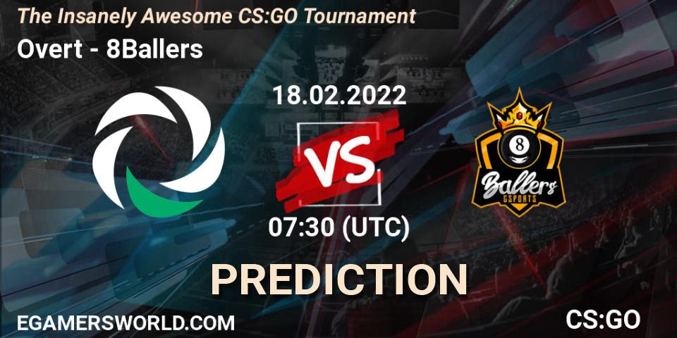 Overt vs 8Ballers: Match Prediction. 18.02.22, CS2 (CS:GO), The Insanely Awesome CS:GO Tournament