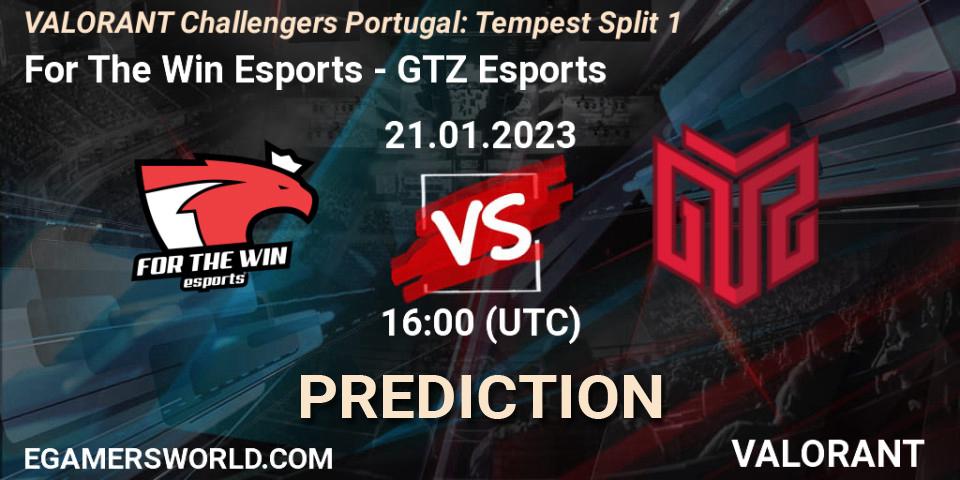 For The Win Esports vs GTZ Esports: Match Prediction. 21.01.23, VALORANT, VALORANT Challengers 2023 Portugal: Tempest Split 1