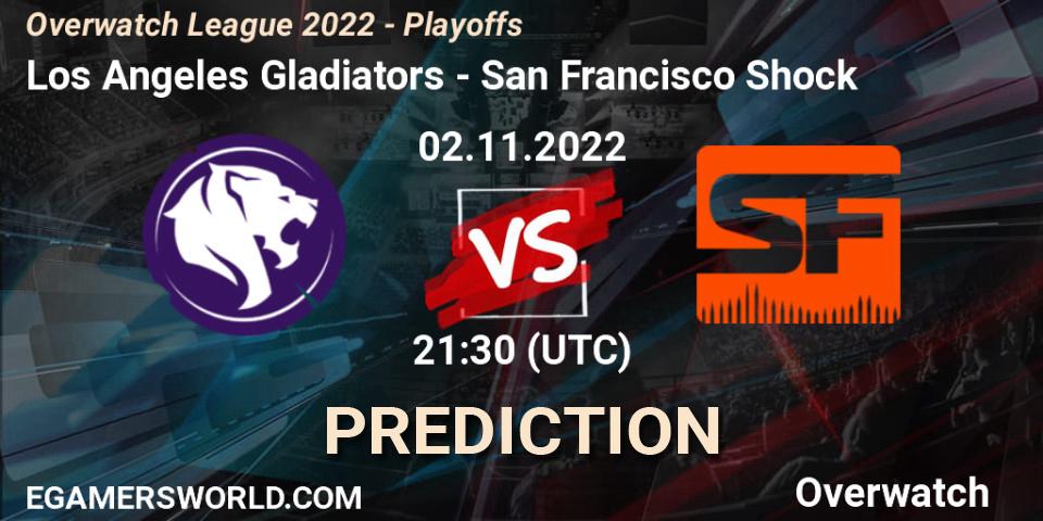 Los Angeles Gladiators vs San Francisco Shock: Match Prediction. 02.11.22, Overwatch, Overwatch League 2022 - Playoffs