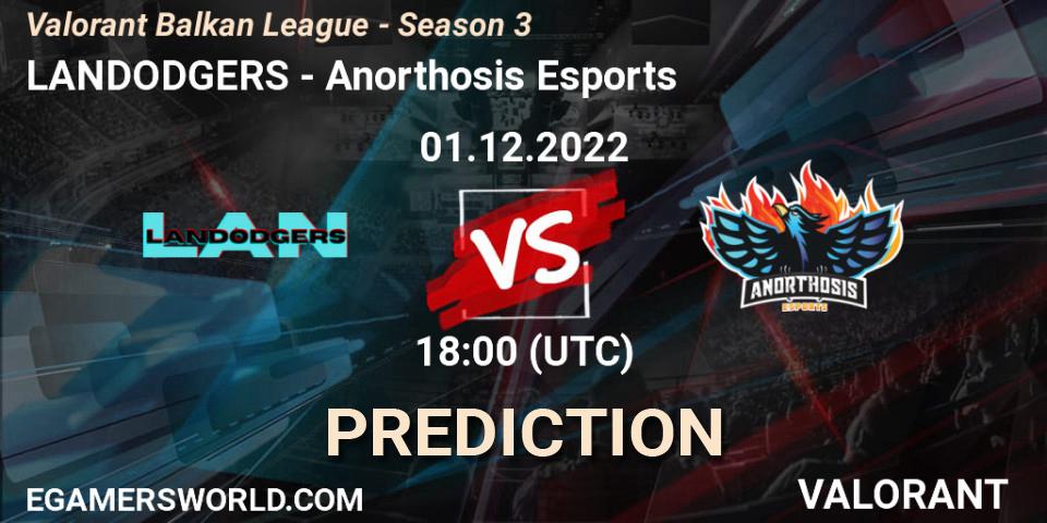 LANDODGERS vs Anorthosis Esports: Match Prediction. 01.12.22, VALORANT, Valorant Balkan League - Season 3