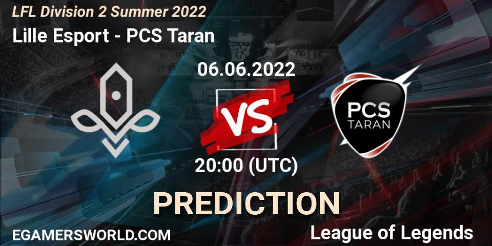 Lille Esport vs PCS Taran: Match Prediction. 06.06.2022 at 20:00, LoL, LFL Division 2 Summer 2022