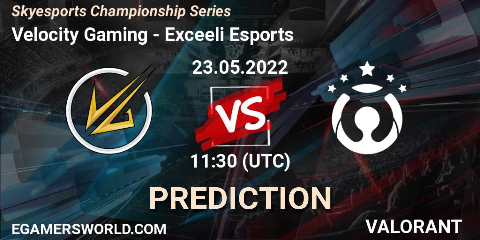Velocity Gaming vs Exceeli Esports: Match Prediction. 23.05.2022 at 11:30, VALORANT, Skyesports Championship Series