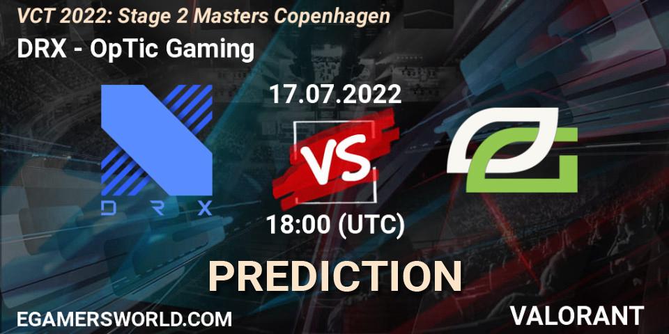DRX vs OpTic Gaming: Match Prediction. 17.07.22, VALORANT, VCT 2022: Stage 2 Masters Copenhagen