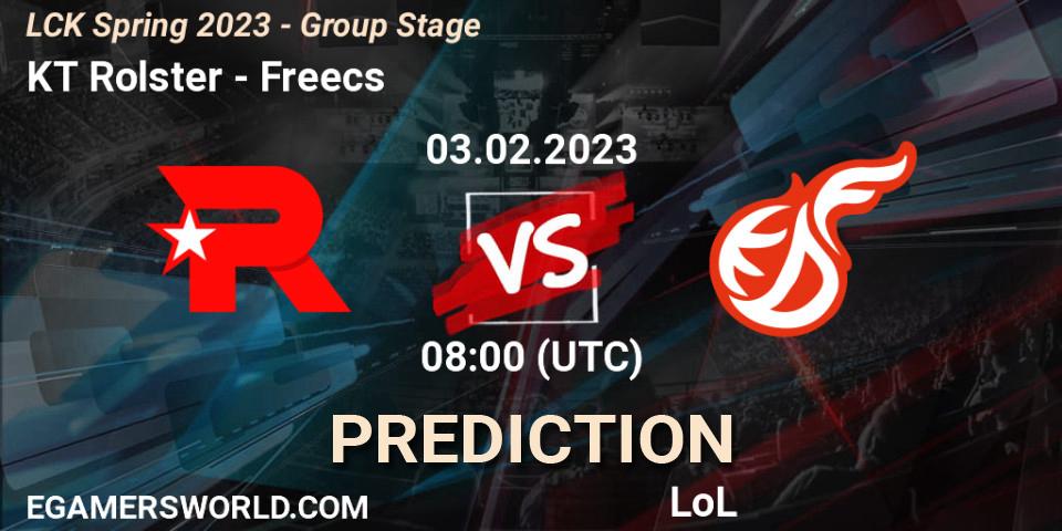 KT Rolster vs Freecs: Match Prediction. 03.02.2023 at 08:00, LoL, LCK Spring 2023 - Group Stage