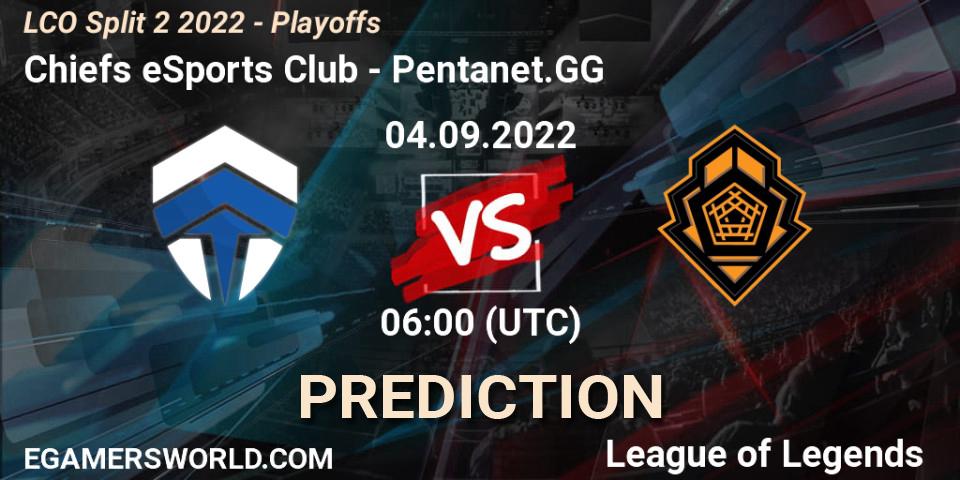 Chiefs eSports Club vs Pentanet.GG: Match Prediction. 04.09.2022 at 06:00, LoL, LCO Split 2 2022 - Playoffs
