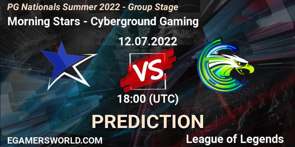 Morning Stars vs Cyberground Gaming: Match Prediction. 12.07.2022 at 18:00, LoL, PG Nationals Summer 2022 - Group Stage