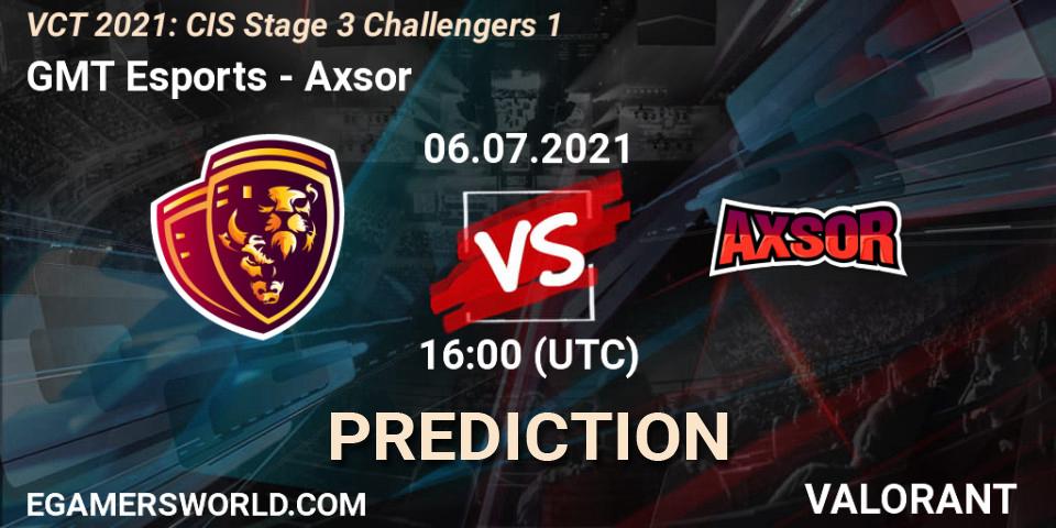 GMT Esports vs Axsor: Match Prediction. 06.07.2021 at 16:00, VALORANT, VCT 2021: CIS Stage 3 Challengers 1
