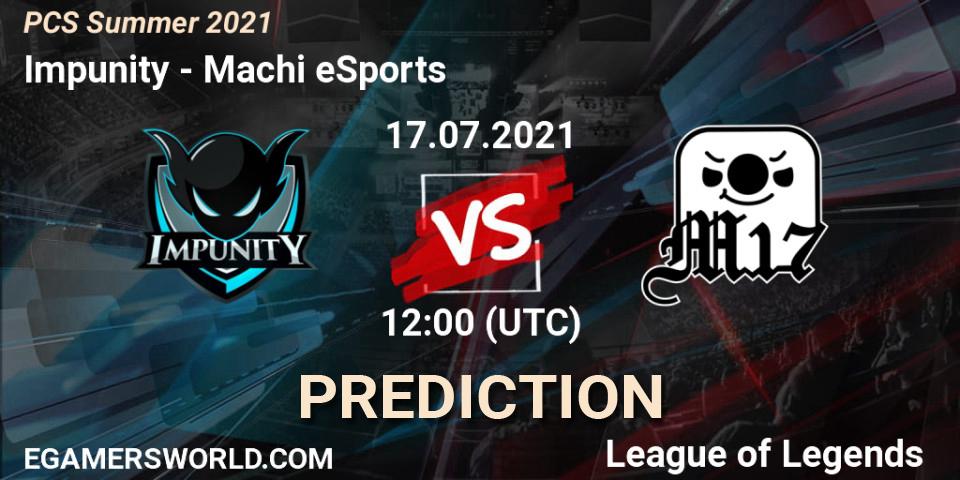 Impunity vs Machi eSports: Match Prediction. 17.07.2021 at 12:00, LoL, PCS Summer 2021