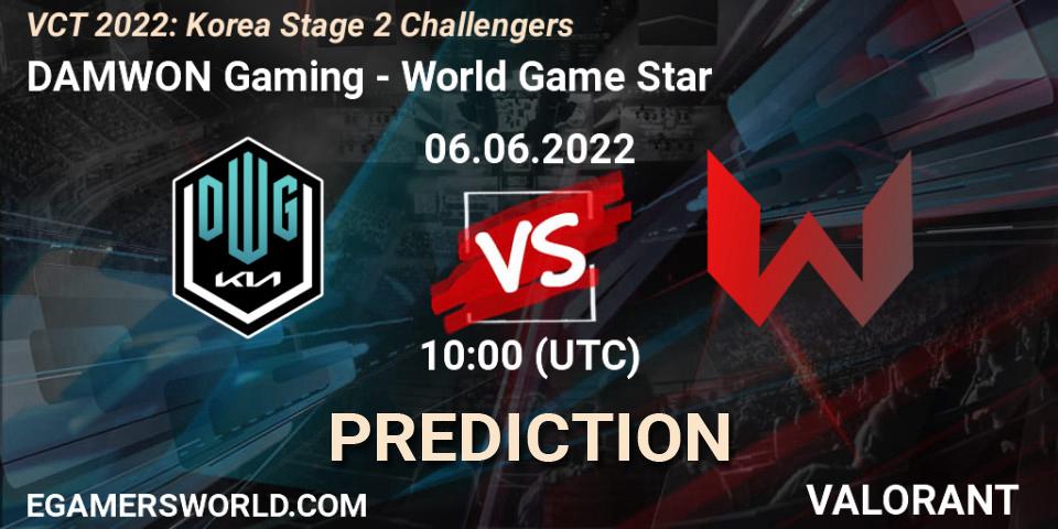 DAMWON Gaming vs World Game Star: Match Prediction. 06.06.2022 at 10:00, VALORANT, VCT 2022: Korea Stage 2 Challengers