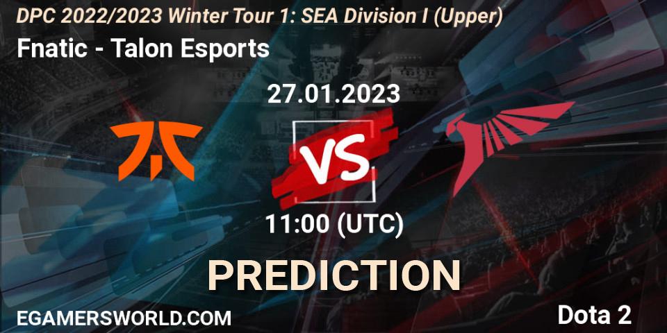 Fnatic vs Talon Esports: Match Prediction. 27.01.23, Dota 2, DPC 2022/2023 Winter Tour 1: SEA Division I (Upper)