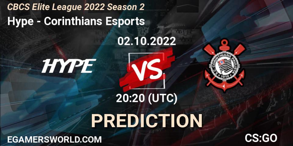 Hype vs Corinthians Esports: Match Prediction. 02.10.2022 at 20:20, Counter-Strike (CS2), CBCS Elite League 2022 Season 2