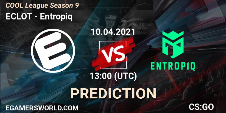 ECLOT vs Entropiq: Match Prediction. 10.04.2021 at 12:00, Counter-Strike (CS2), COOL League Season 9