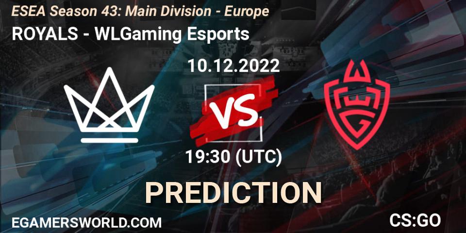 ROYALS vs WLGaming Esports: Match Prediction. 10.12.22, CS2 (CS:GO), ESEA Season 43: Main Division - Europe